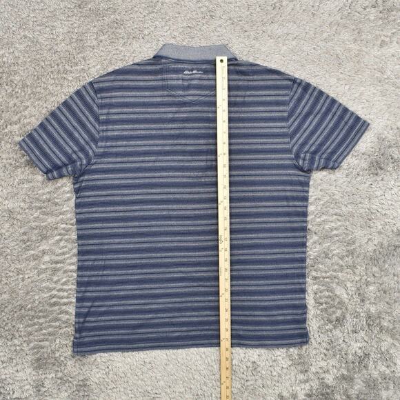 Eddie Bauer Men's Adult Size L Polo Travex Golf Outdoors Blue Cotton Short Sleev - Picture 2 of 8